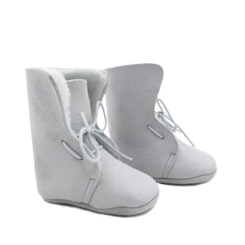 shearling grey soft baby boots