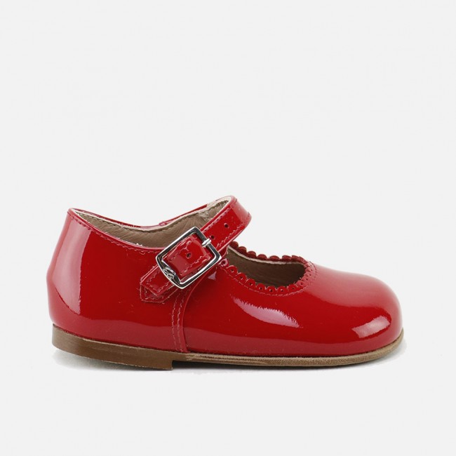 RED PATENT MARY-JANES...