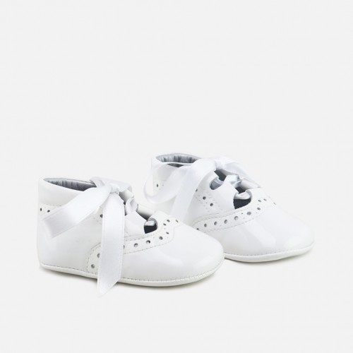 White patent Soft baby boot