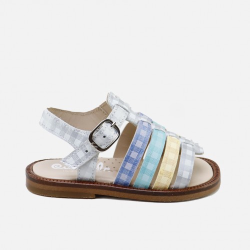 COLORFUL GINGHAN SANDALS
