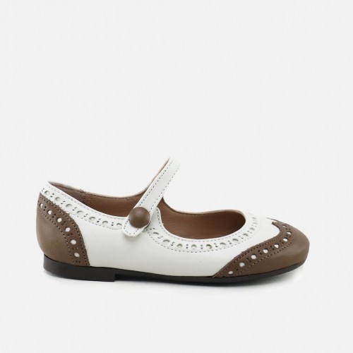 WHITE WINGTIP MARY-JANES...