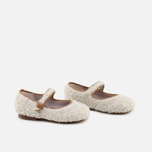 BEIGE TEDDY MARY-JANES...