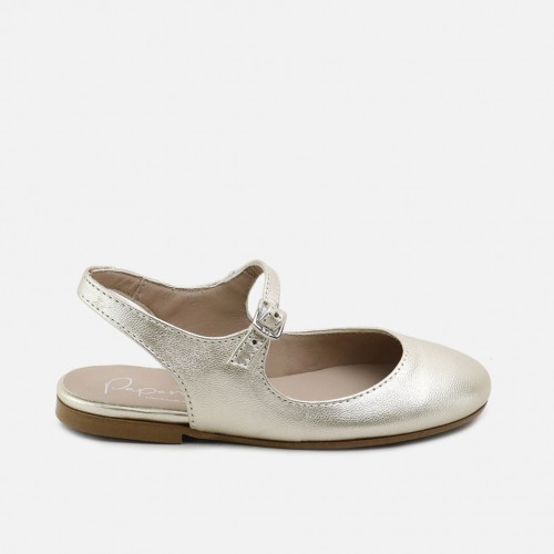 GOLD SLINGBACK MARY-JANES...