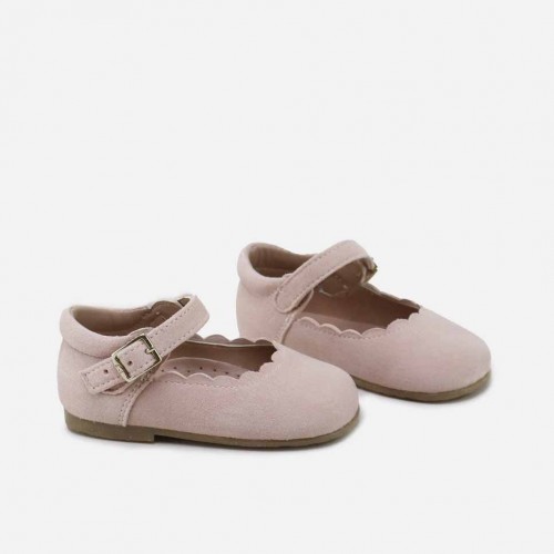 PINK SUEDE WAVES MARY-JANES...