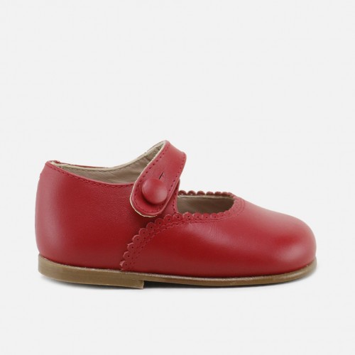 RED SCALLOPED MARY-JANES...