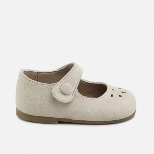 CUT-OUTS BEIGE SUEDE...