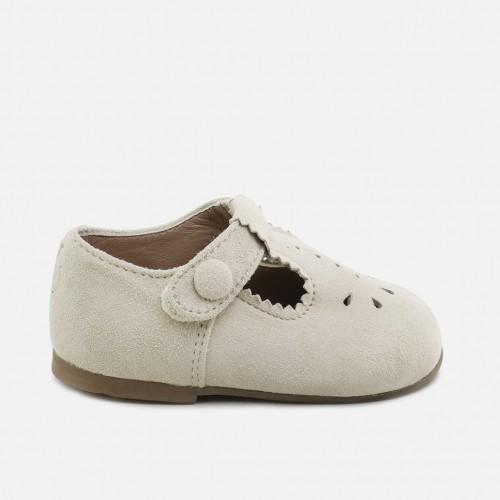 CUT-OUTS BEIGE SUEDE...