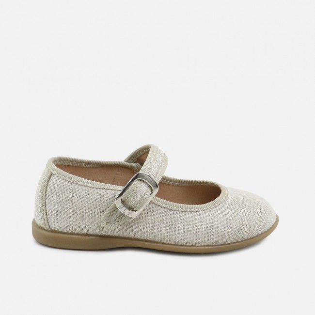 NATURAL LINEN MARY-JANES...