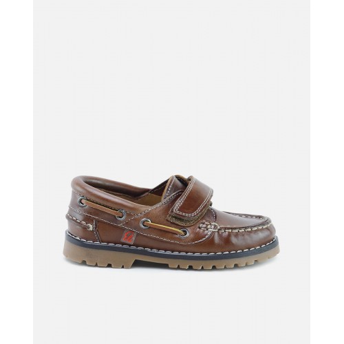 BROWN VELCRO BOAT SHOES...