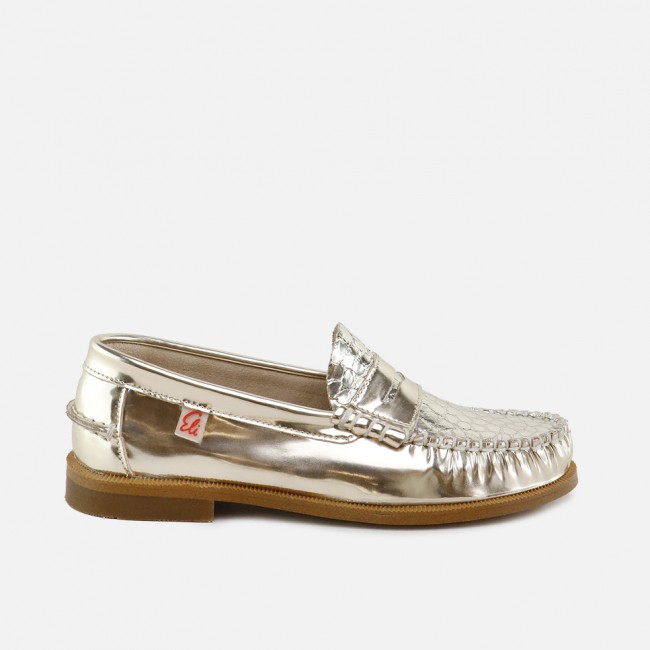 GOLD MIRROR PENNY LOAFER...