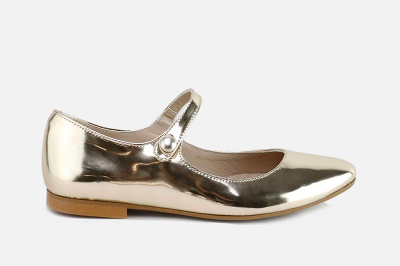 Spring children's footwear: Metallic Mary-Janes