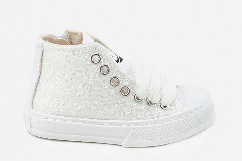 Second Communion shoe for girl: Glitter Canvas Boots