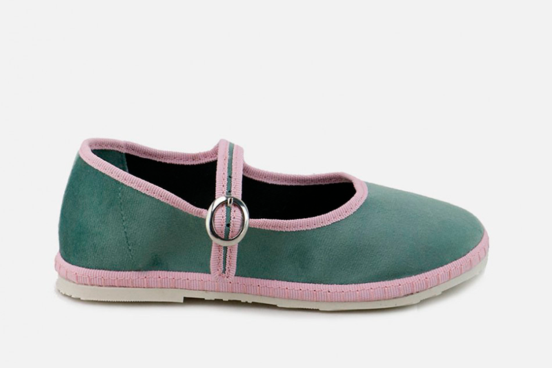 Green and pink Mary-Janes