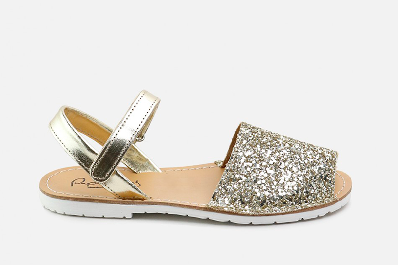 Glitter Menorcan sandals for girls