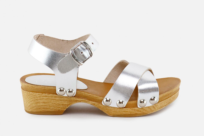 Clogs For Girls: Silver Sandals