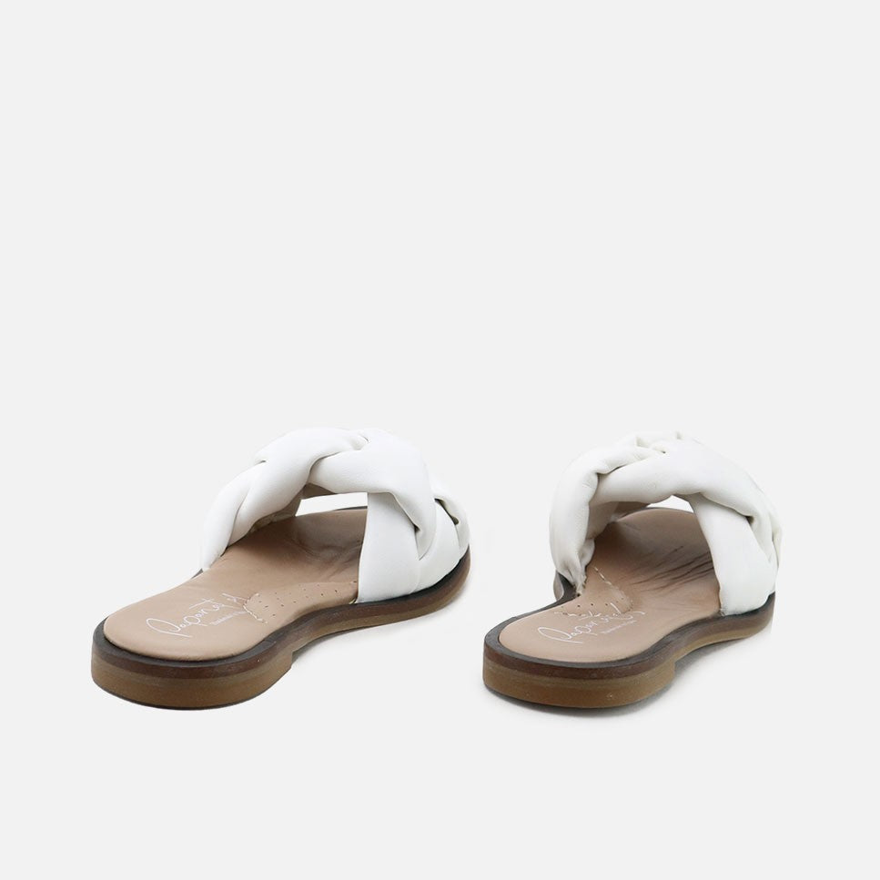 KENDA BRAIDED SANDALS WHITE