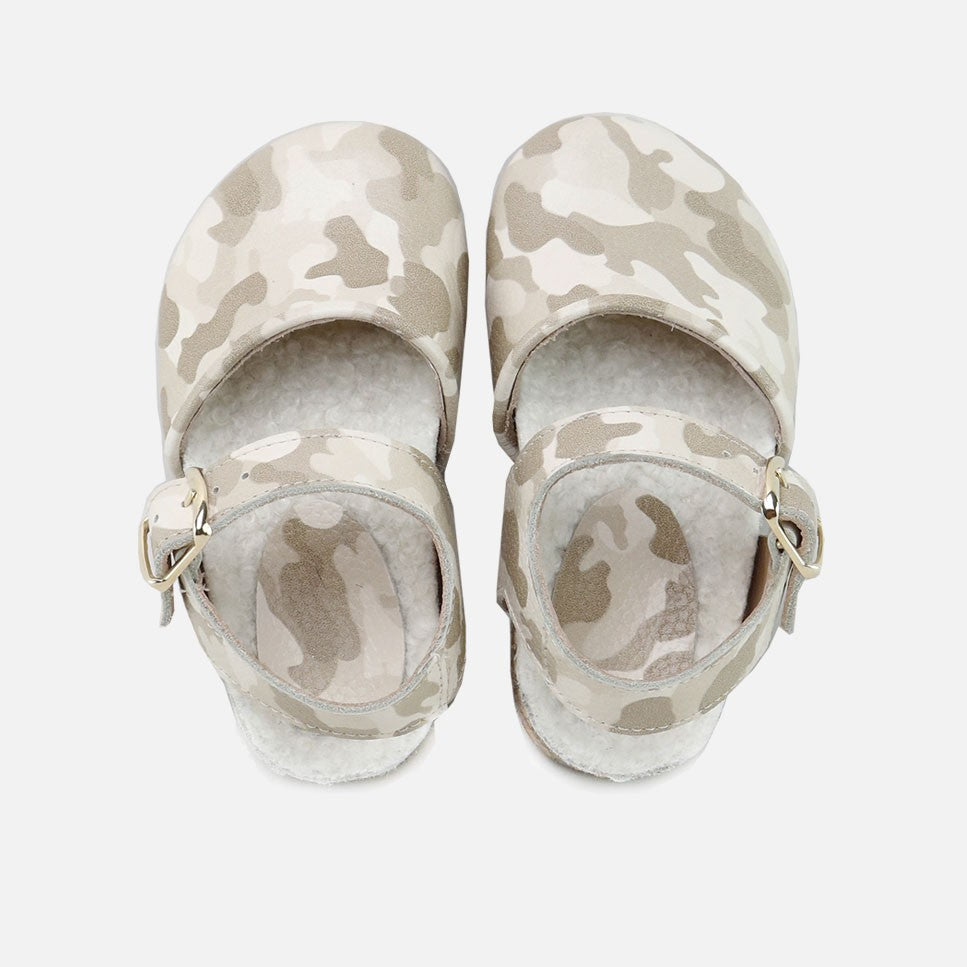 BEIGE CAMOUFLAGE BIO CLOGS PAPANATAS