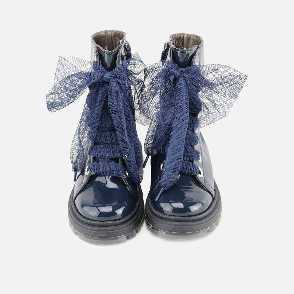 PLUMETI BOOT NAVY PATENT LEATHER ONE SIBARITAS