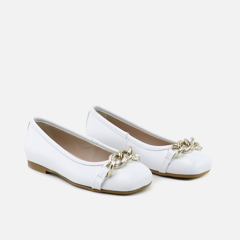 White Chain Ballerinas