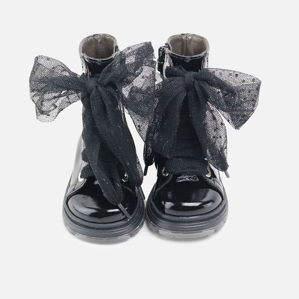 Plumeti Black Patent Leather Boot One Sibaritas