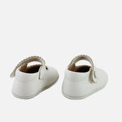 Cute Beige Scalloped Baby Mary Janes