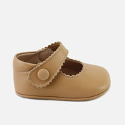 Cute Camel Scalloped Baby Mary Janes