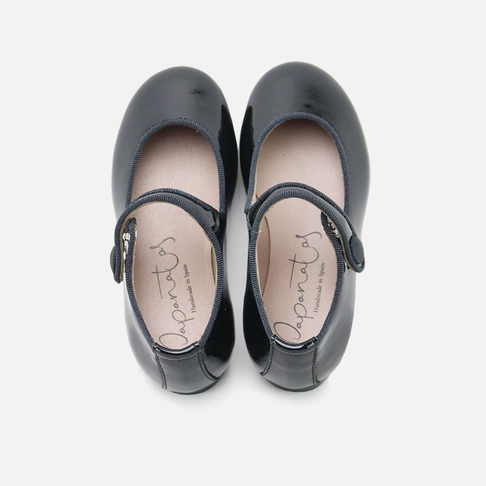 Black Patent Leather Grosgrain Mary Janes Papanatas