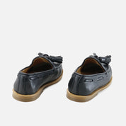 Sibaritas Black Leather Tassel Loafers