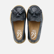 Sibaritas Black Leather Tassel Loafers