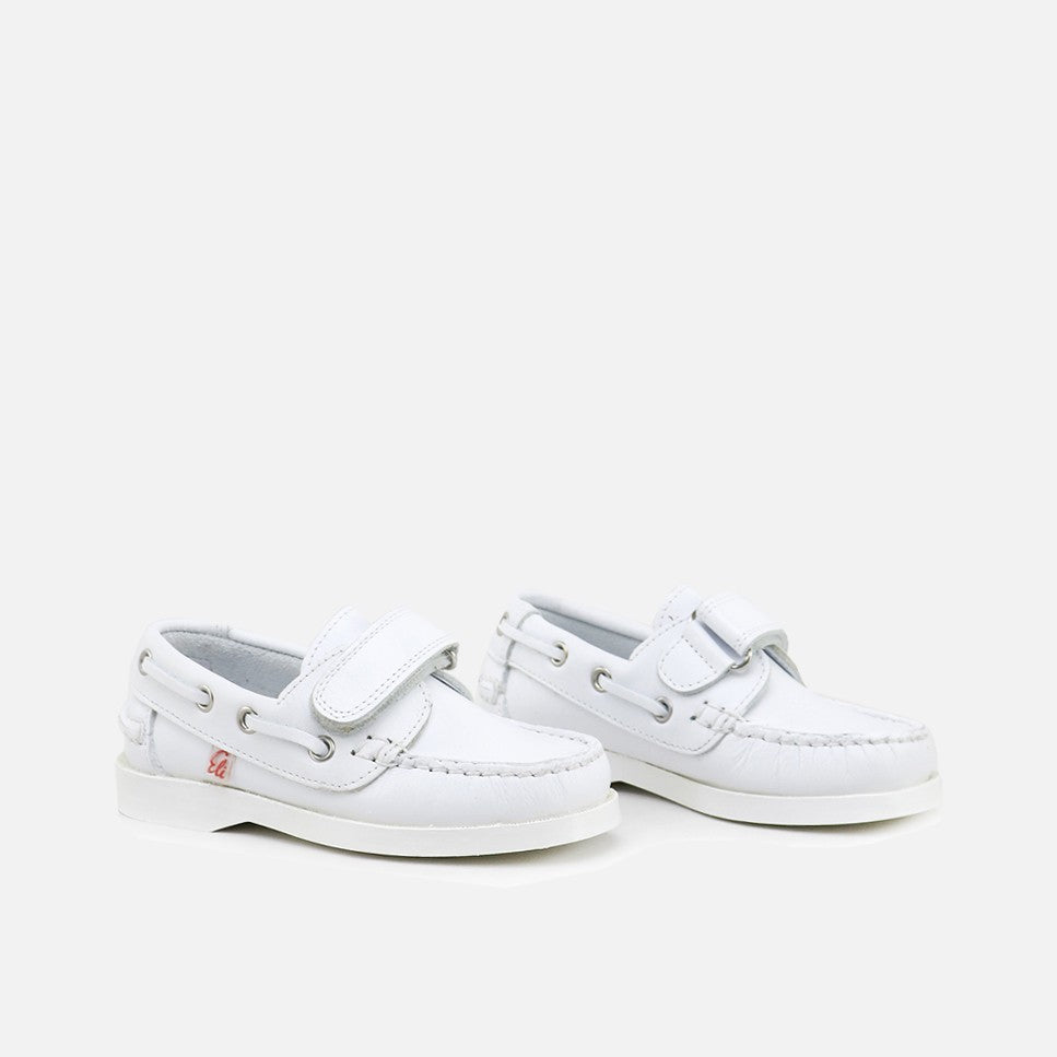 White Velcro Nautical Shoes