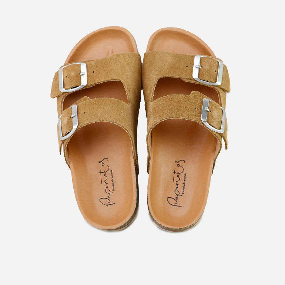 Bio Buckle Sandals Suede Leather Elibasic