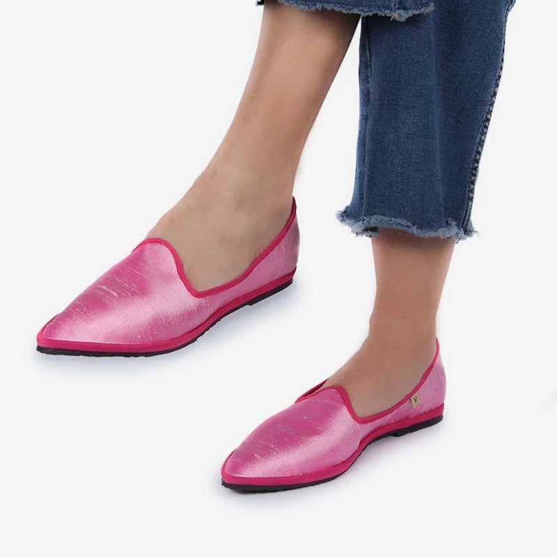 Venezianas Pink Shantung Sharp Slipper