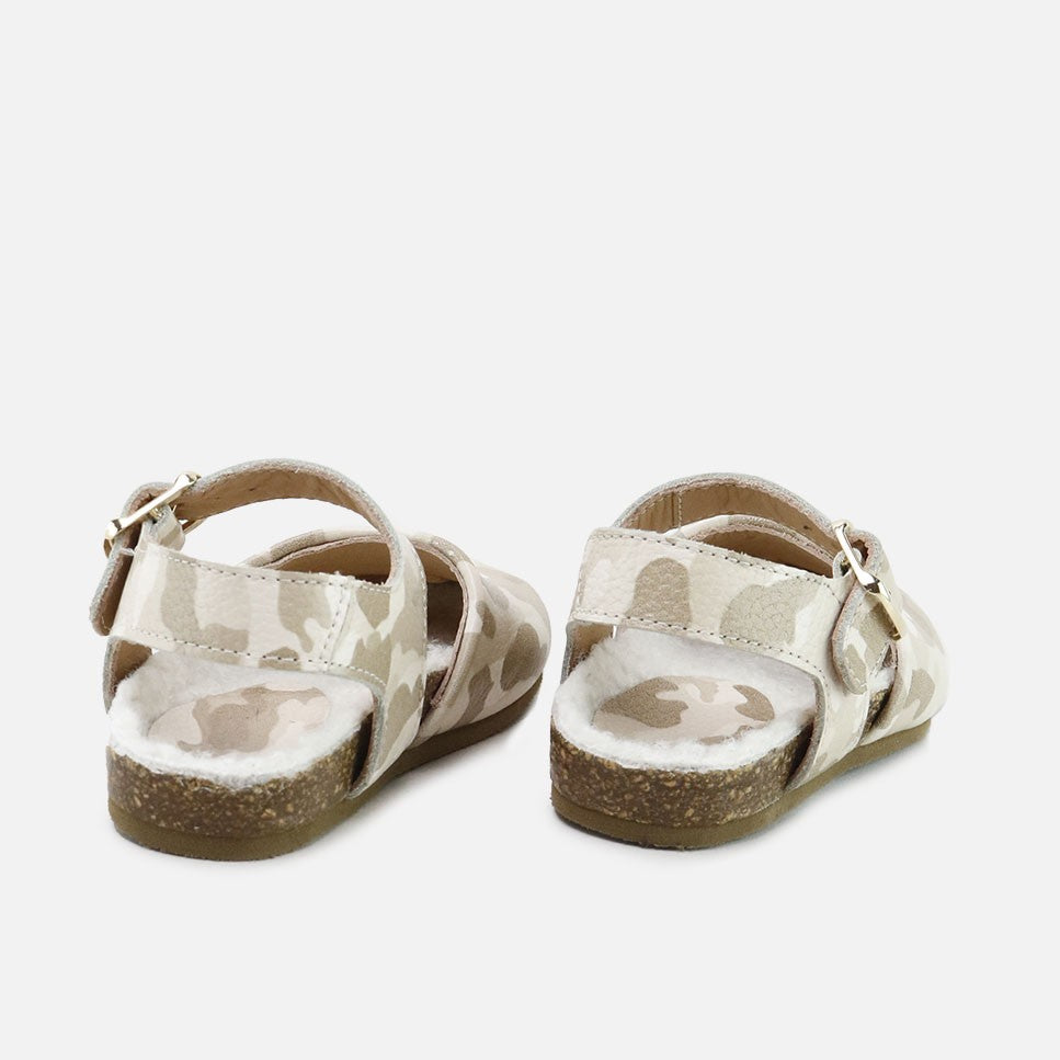 Papanatas Beige Camouflage Bio Clogs